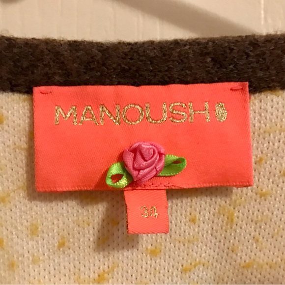 Manoush wool and silk long sweater coat S fun owl print - Picture 4 of 11